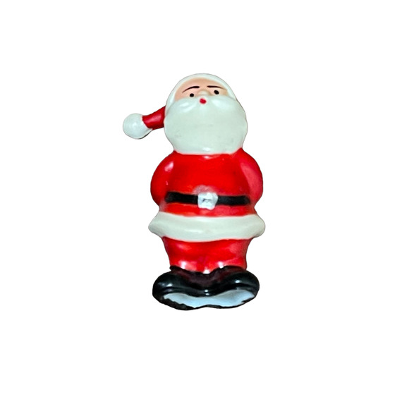 Vintage Santa Plastic Mold‎ Figurine 2" Whistling Hands Behind Back Christmas - Picture 1 of 6